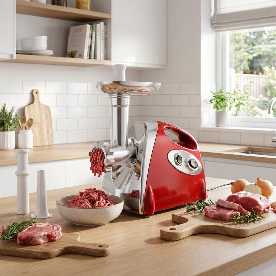 hachoir à viande puissant pratique en rouge