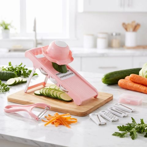 mandoline cuisine maestro innovant couleur rose