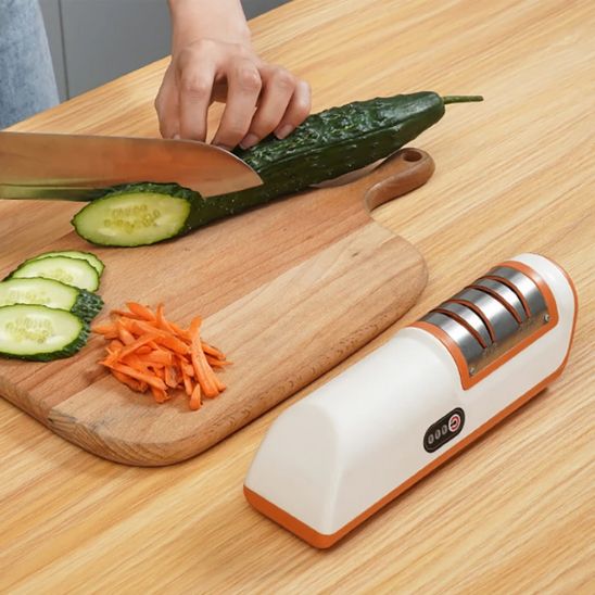 aiguiseur couteau electrique ultra-compact retrouver le plaisir avec l'orange