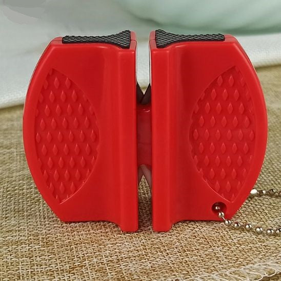 aiguiseur de couteaux simple portatif de couleur rouge