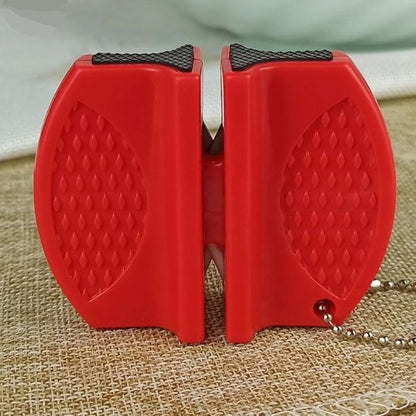 aiguiseur de couteaux simple portatif de couleur rouge