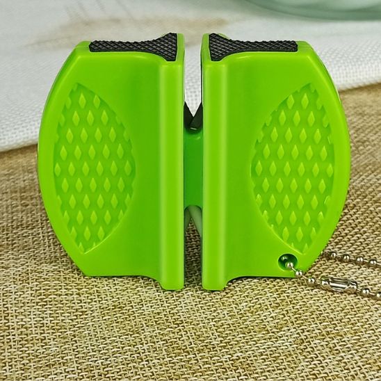 aiguiseur de couteaux simple portatif de couleur vert